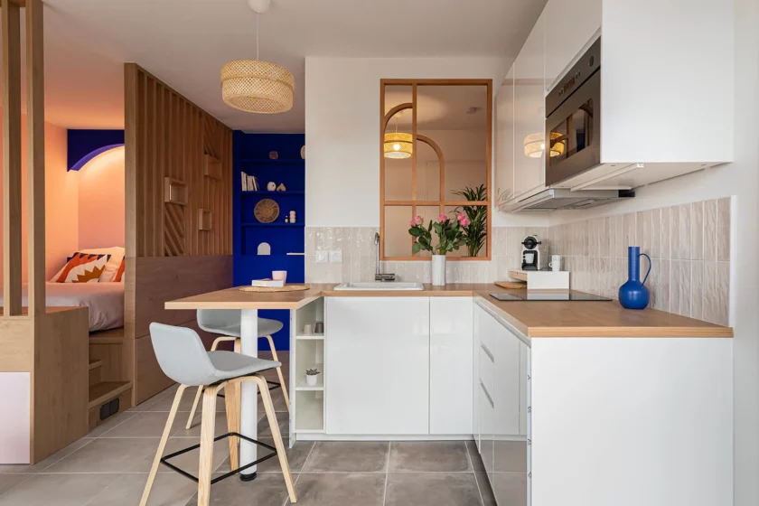 Kitchenette fonctionnelle équipée - West View 33m²