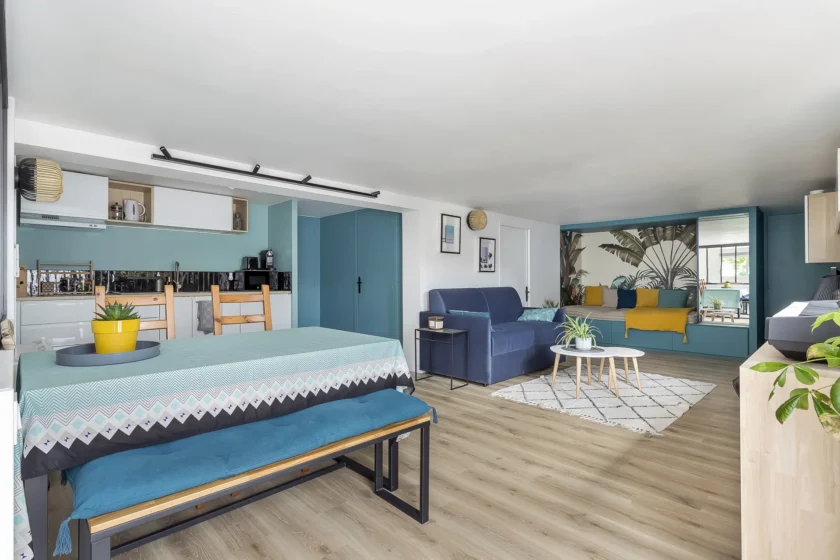 Salon lumineux et chaleureux - Appartement West Garden Dardilly