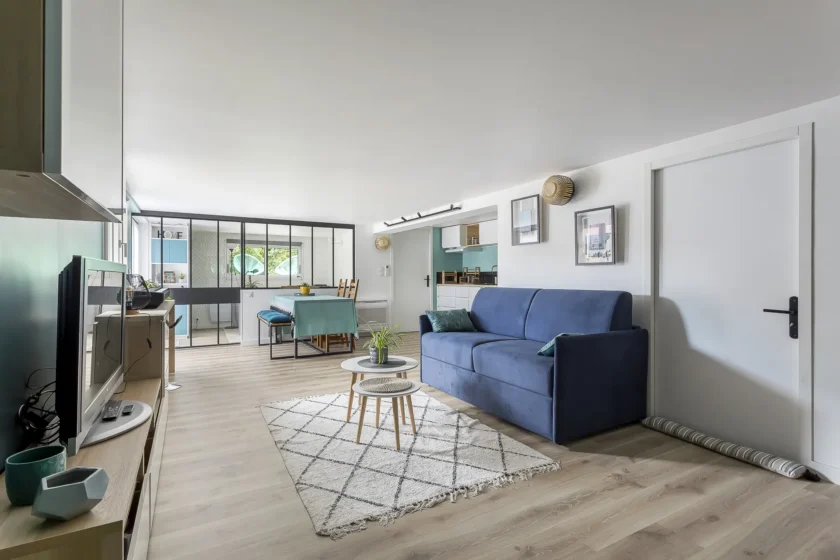 Salon lumineux et chaleureux - Appartement West Garden Dardilly